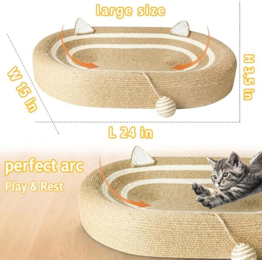 3-in-1 Indoor Cat Scratcher Bed with Anti-Slip