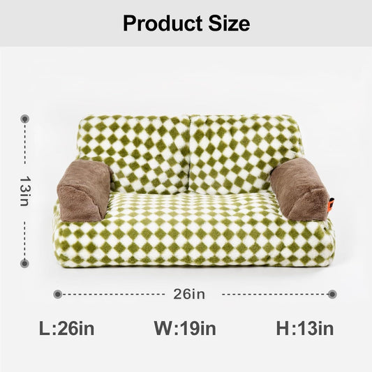 Fluffy Cat & Dog Bed - Washable, Non-Slip Couch for Pets